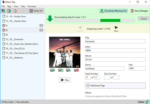 Online automatic mp3 tag editor